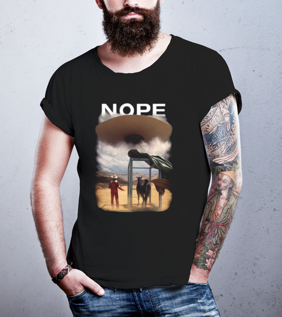 NOPE The Star Lasso Experience With UFO Above Cow And Cowboy T-Shirt