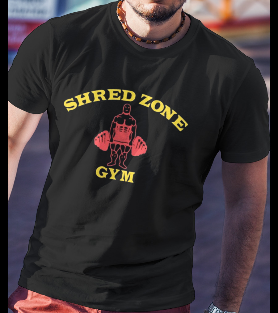 Timothée Chalamet Wearing Shred Zone Gym Bodybuilder T-Shirt