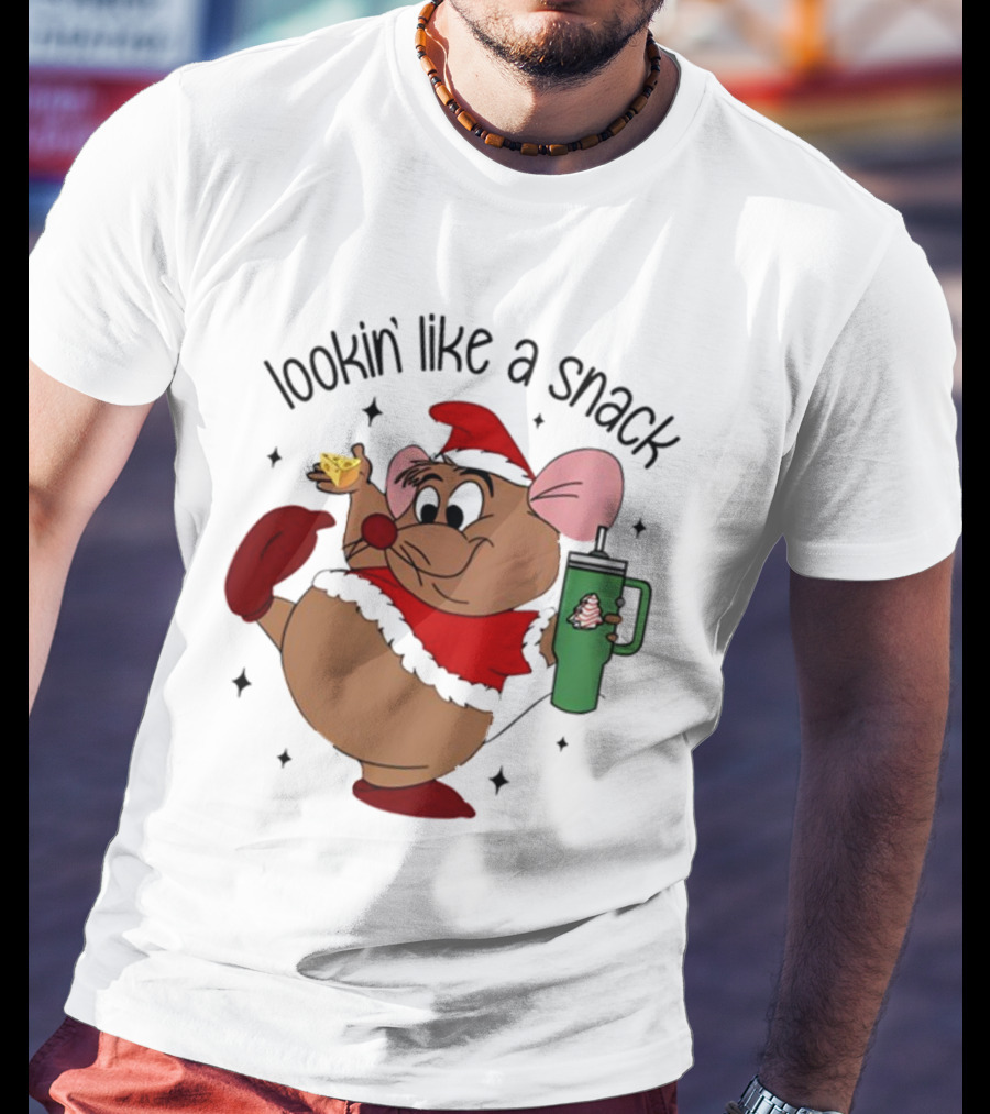Lookin’ Like A Snack Santa Mouse Holiday Treat T-Shirt