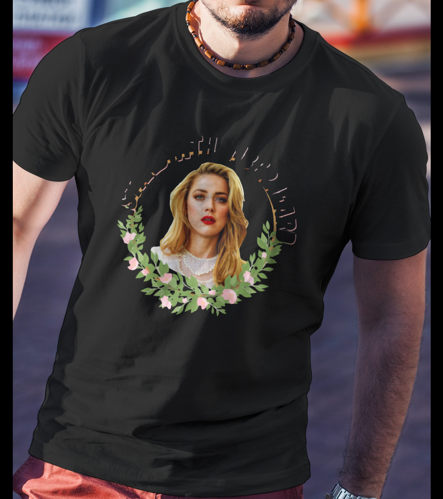 Chateau Bunny I Stand With Amber Heard Floral Wreath T-Shirt