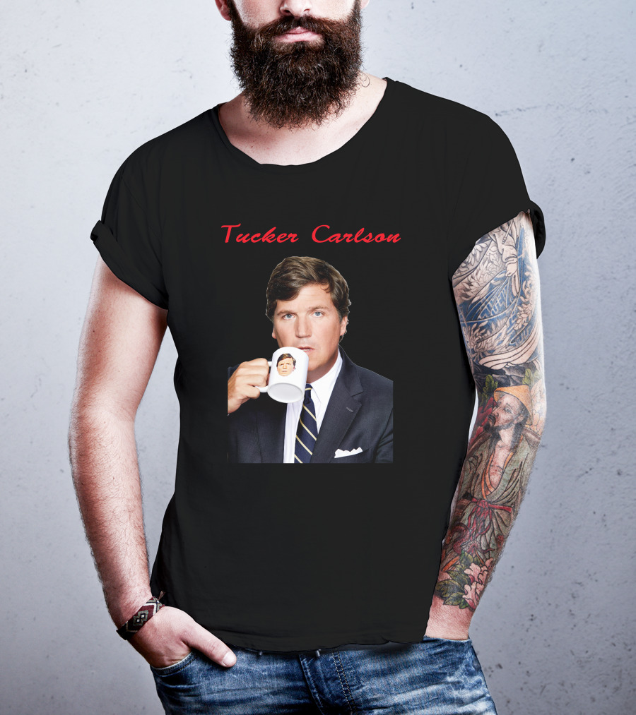 Tucker Carlson Drinking From A Personalized Mug T-Shirt