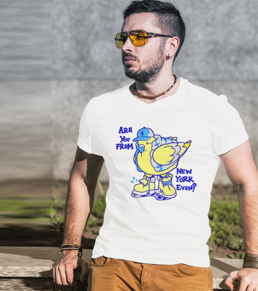 Big Puffa Pigeon Are You From New York Even NY Cap And Boots T-Shirt