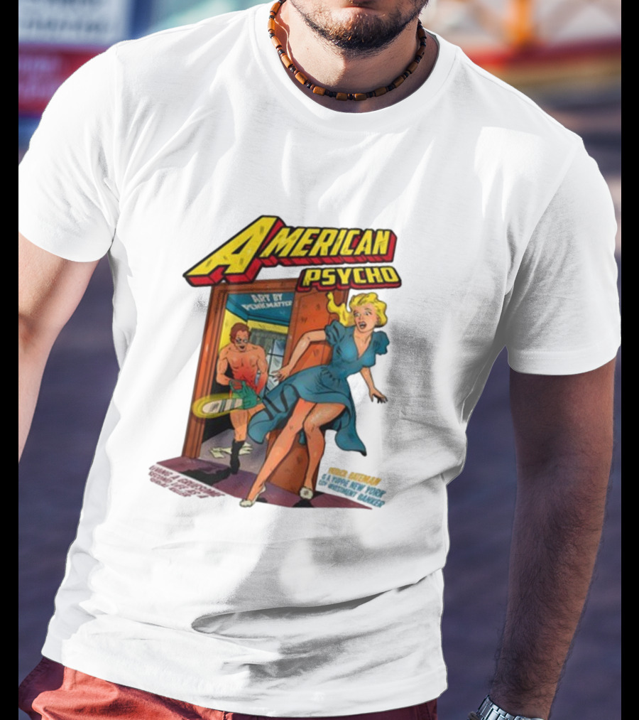 American Psycho Comic Style Chase Vintage T-Shirt