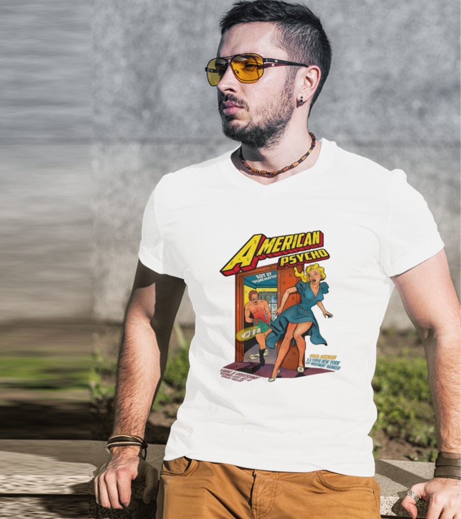 American Psycho Comic Style Chase Vintage T-Shirt