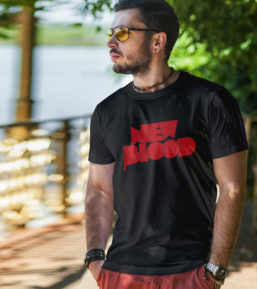 New Blood Dripping Lettering T-Shirt