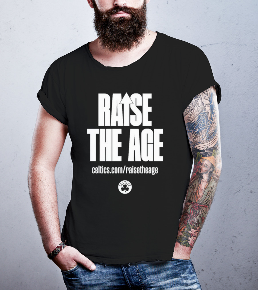 Jayson Tatum Celtics Raise The Age Campaign Celtics.com/raisetheage T-Shirt