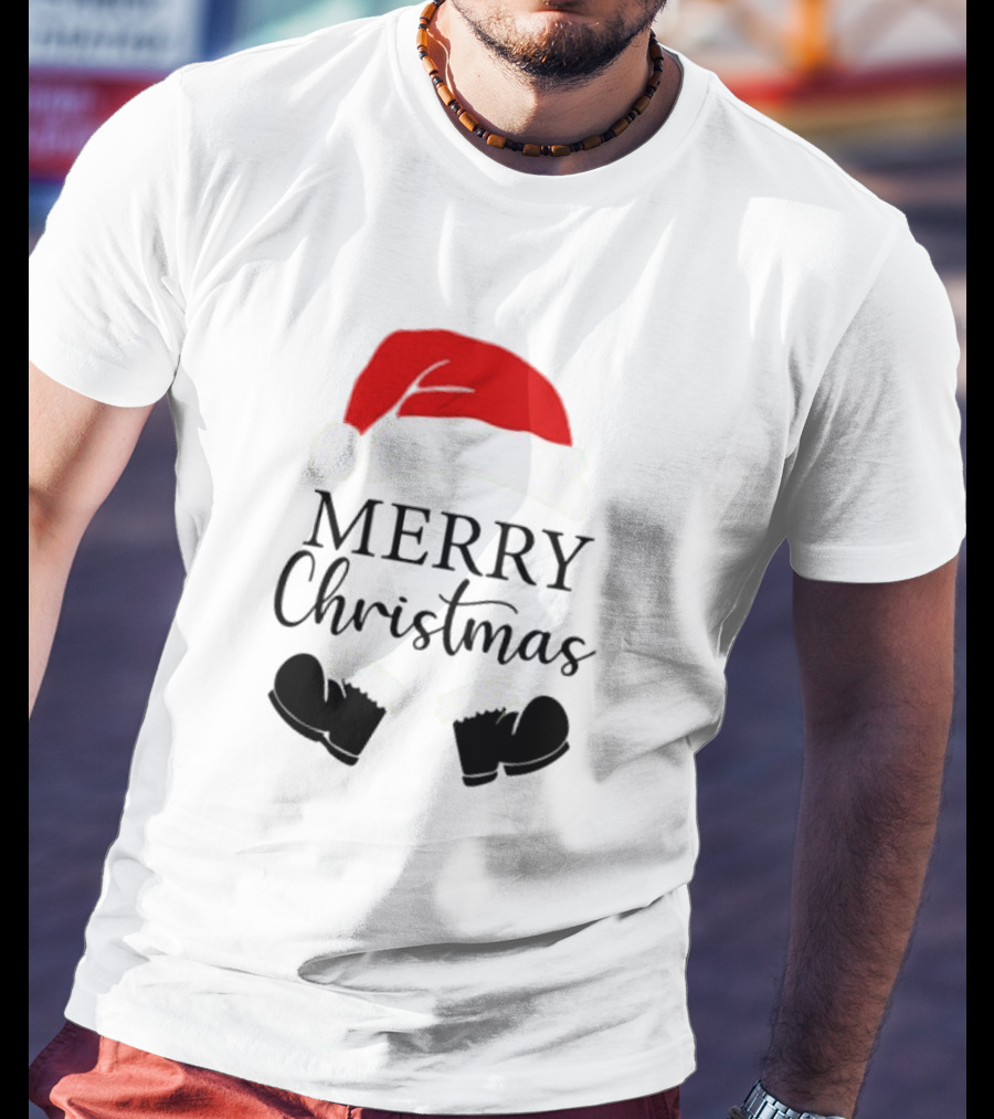 Merry Christmas Santa Hat And Boots Svg T-Shirt