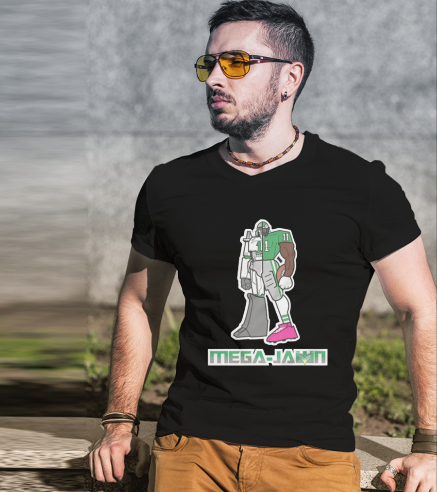 Phillygoat Mega-Jawn Football Robot Player 11 Green Pink Cleat T-Shirt