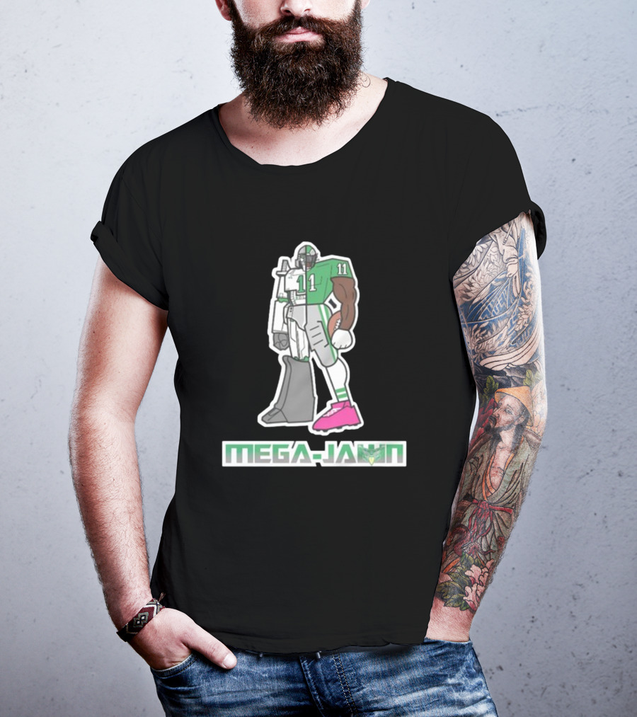 Phillygoat Mega-Jawn Football Robot Player 11 Green Pink Cleat T-Shirt