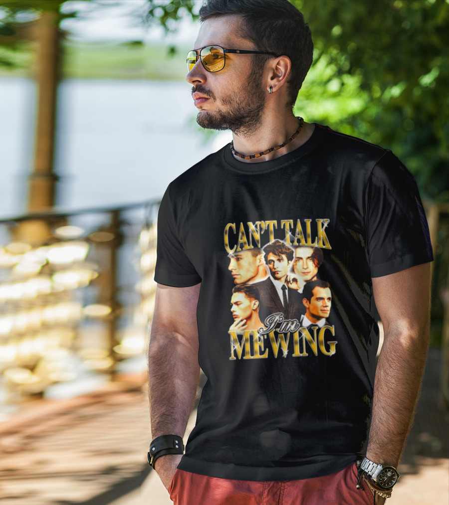 Can't Talk I'm Mewing Male Icons T-Shirt