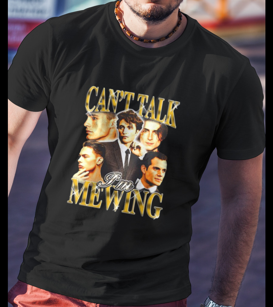 Can't Talk I'm Mewing Male Icons T-Shirt