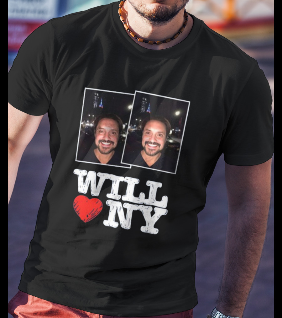 WILL ❤️ NY Two Smiling Faces Night Cityscape T-Shirt