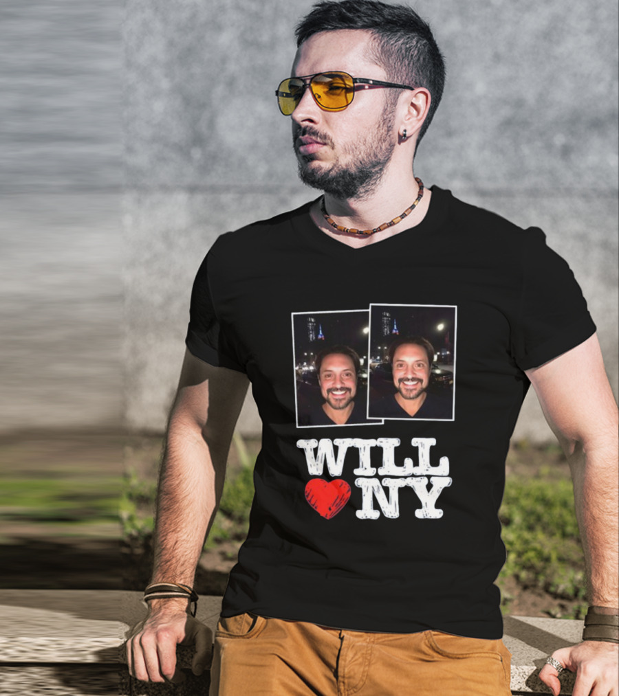 WILL ❤️ NY Two Smiling Faces Night Cityscape T-Shirt