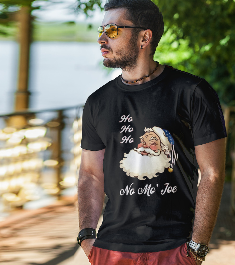 Ho Ho Ho No Mo’ Joe Patriotic Santa Hat Winking Santa T-Shirt