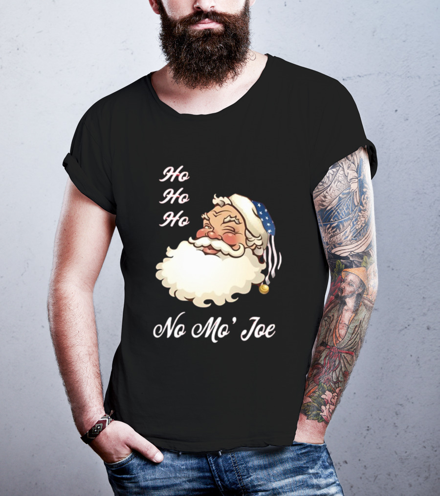 Ho Ho Ho No Mo’ Joe Patriotic Santa Hat Winking Santa T-Shirt