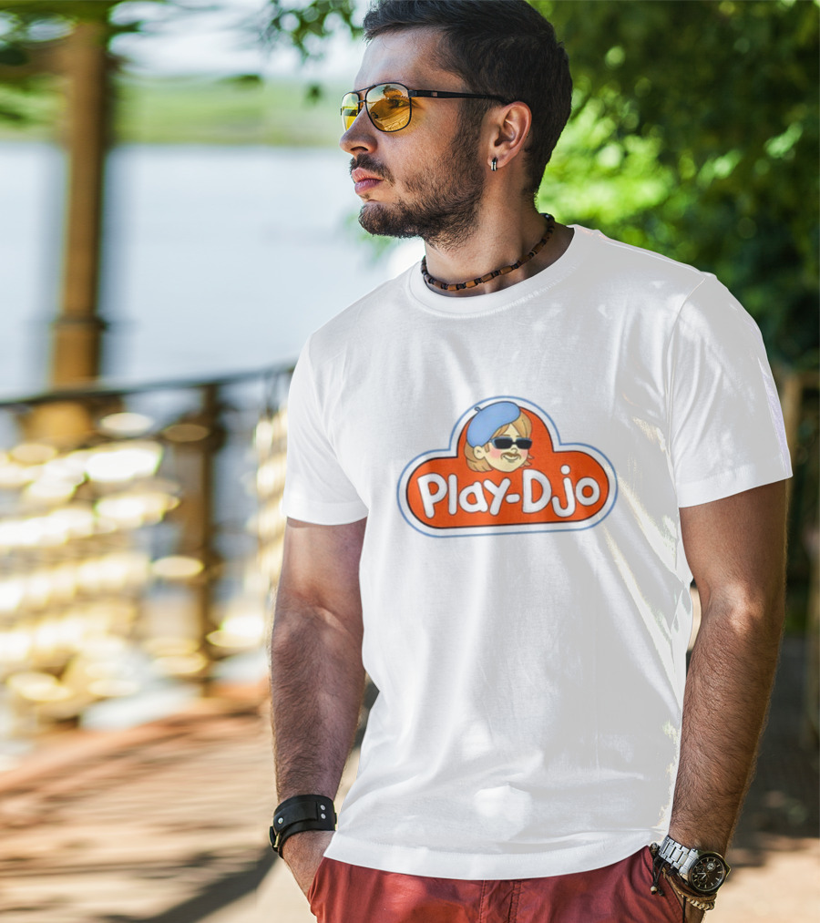 Play Djo Joe Keery Beret Sunglasses Cartoon T-Shirt