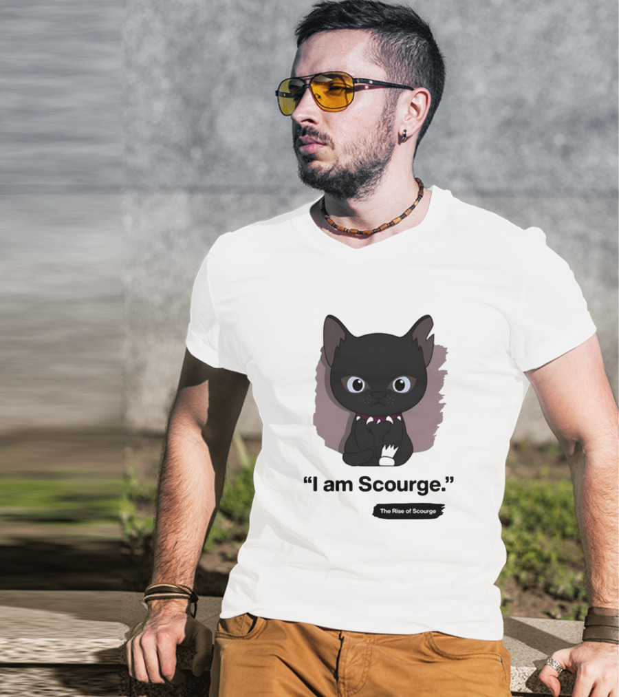 I Am Scourge The Rise Of Scourge Black Cat With Spiked Collar T-Shirt