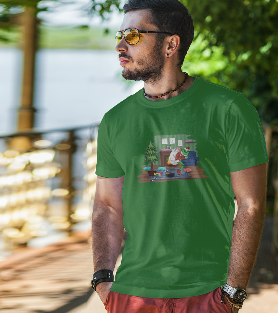 How The Grinch Stole Sneakers Stealing Colorful Boxes By Christmas Tree T-Shirt