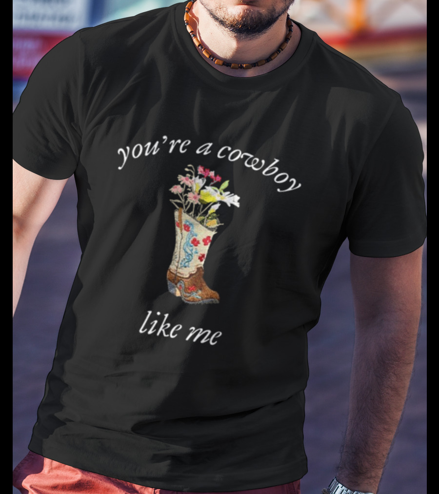 Cruelfolklore You're A Cowboy Like Me Flower Boot T-Shirt