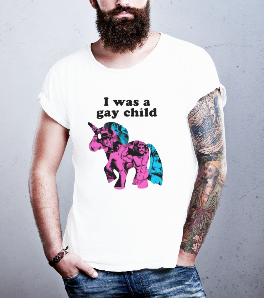 AndrewSylvesr Adrianandshane I Was A Gay Child Unicorn Collage T-Shirt