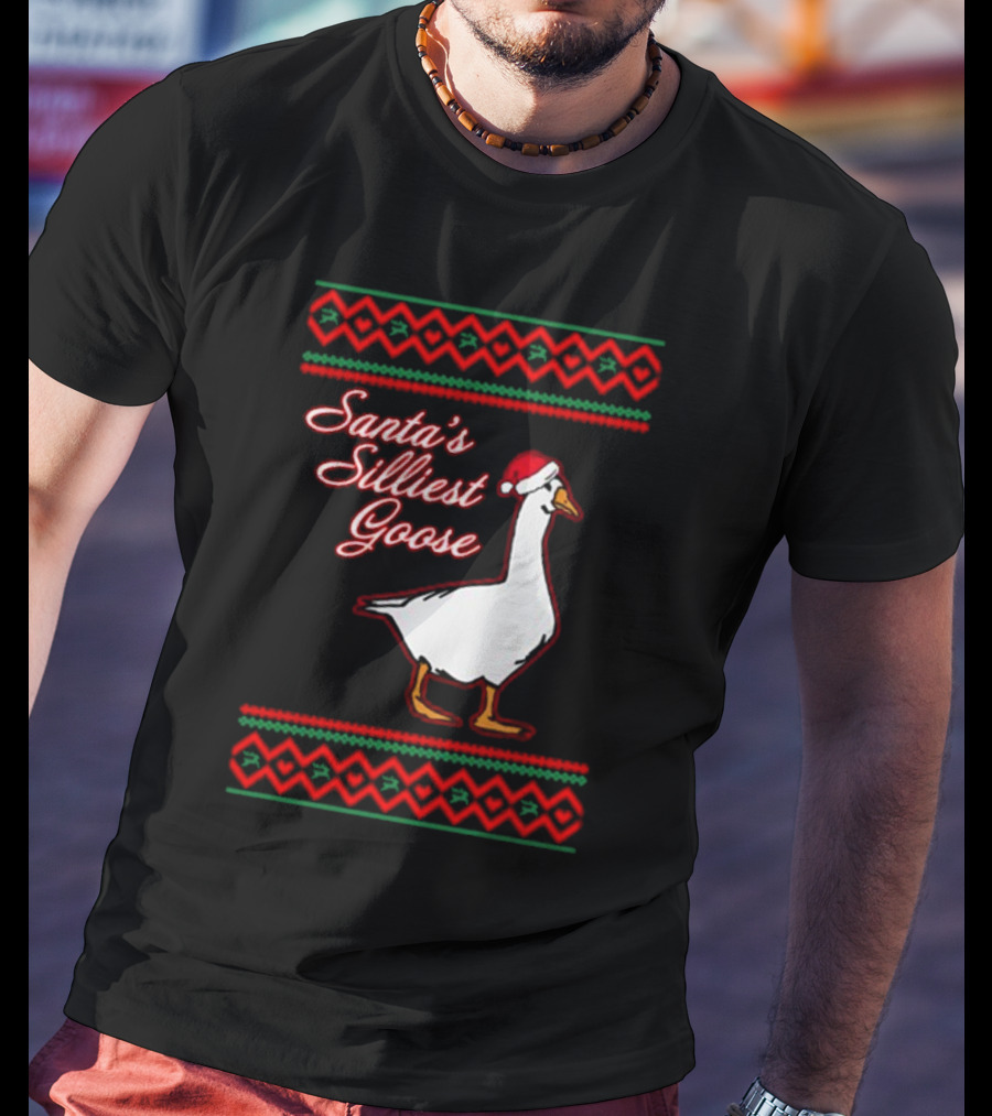 Santa's Silliest Goose Festive Holiday T-Shirt