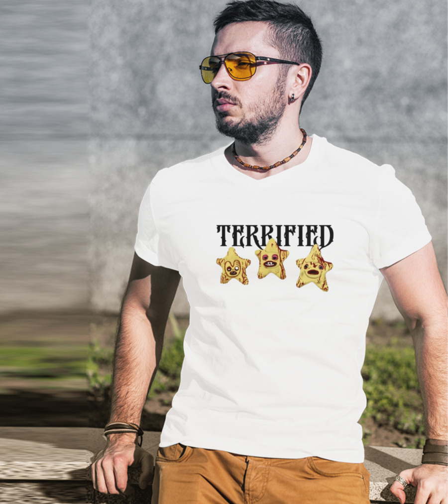 Terrified Stars Faces Horror Mood T-Shirt