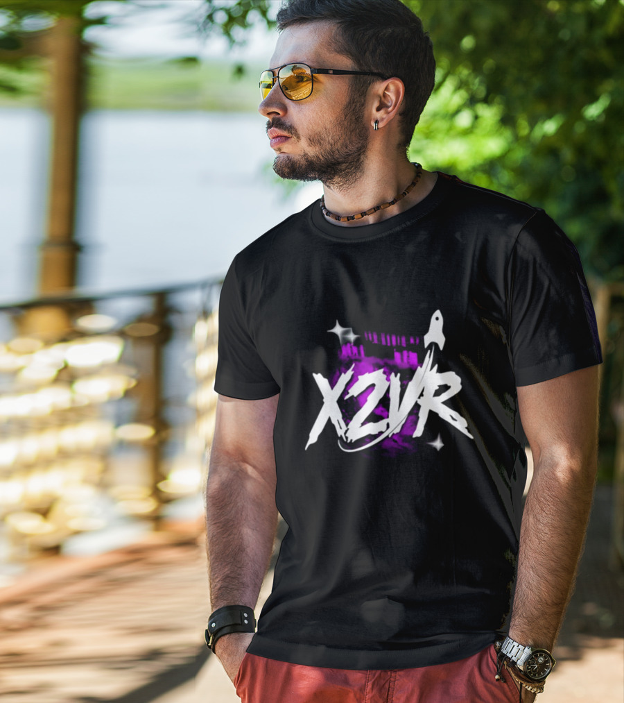 X2vr Black Purple Rocket Colosseum T-Shirt