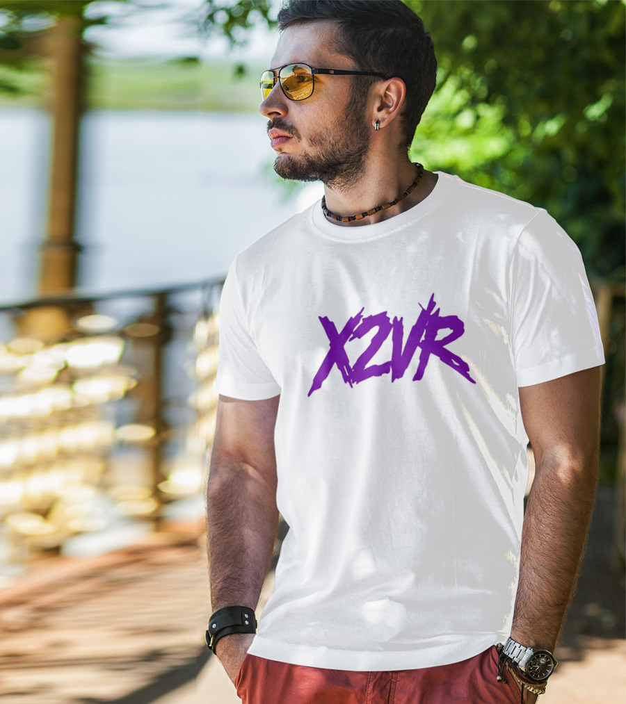 X2vr Grunge Purple Distressed Brushstroke T-Shirt
