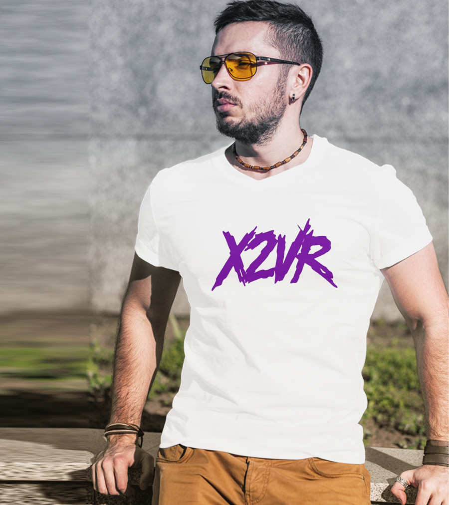 X2vr Grunge Purple Distressed Brushstroke T-Shirt