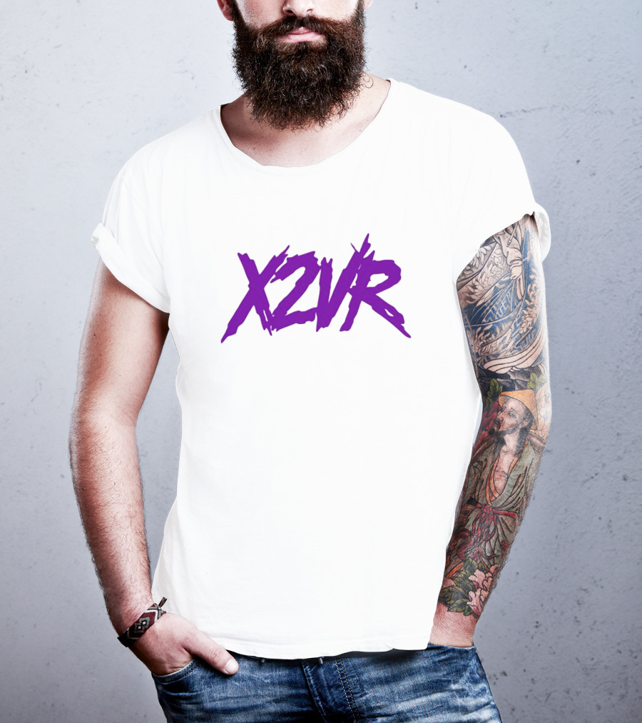 X2vr Grunge Purple Distressed Brushstroke T-Shirt