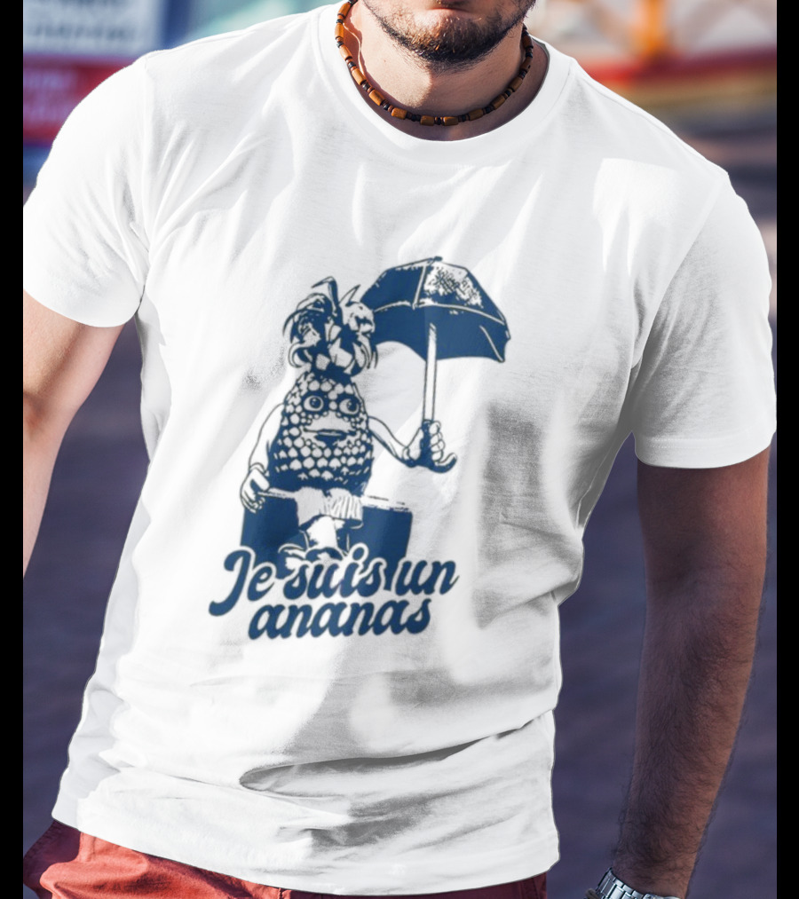 Retrokid Je Suis Un Ananas Pineapple Character With Umbrella T-Shirt
