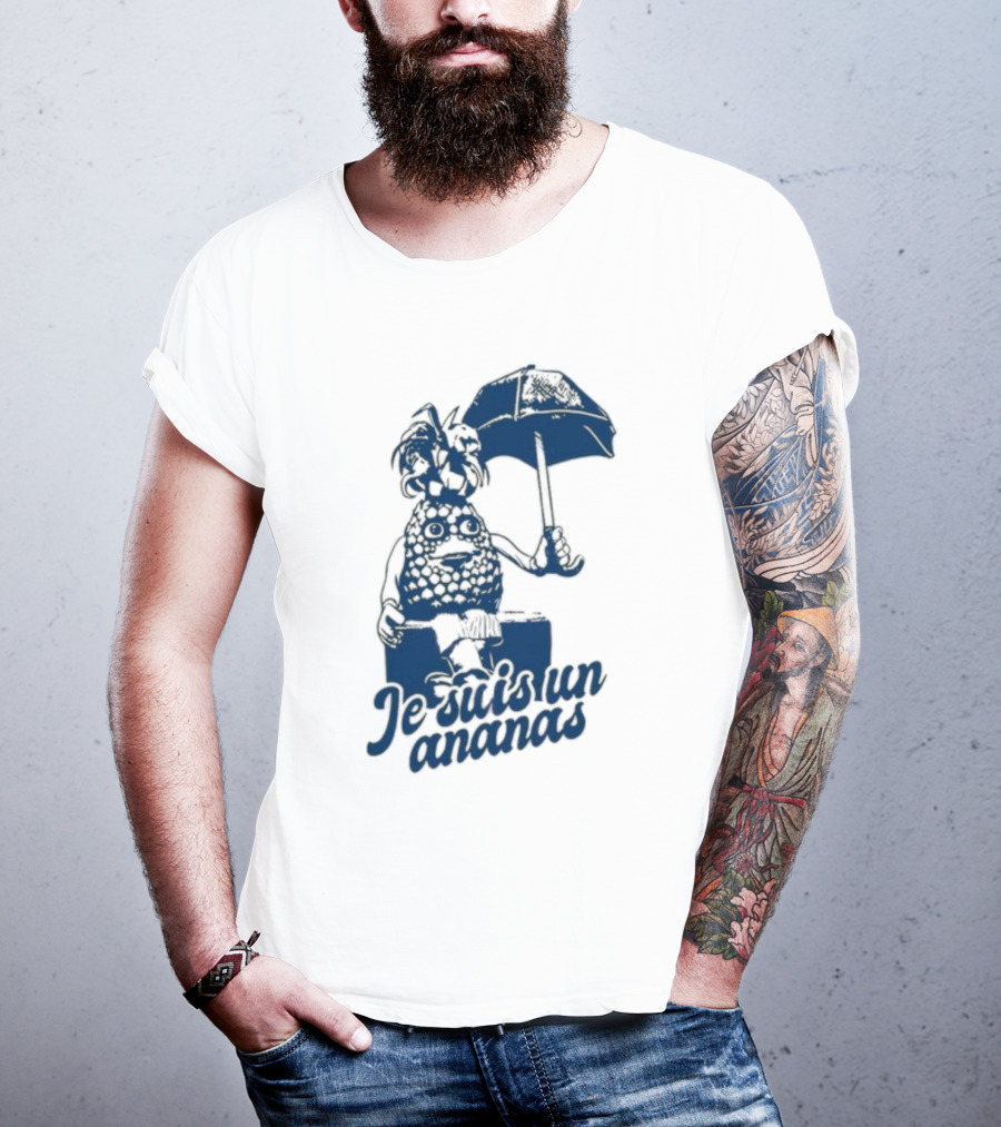 Retrokid Je Suis Un Ananas Pineapple Character With Umbrella T-Shirt