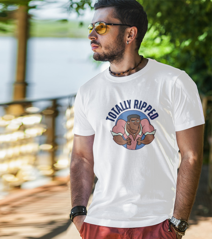 Totally Ripped Cartoon Character Flexing Muscles T-Shirt