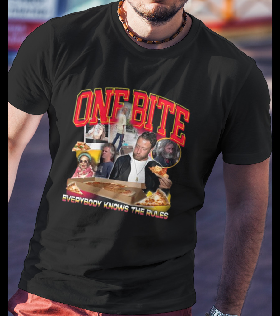 One Bite Everybody Knows The Rules Dave Portnoy Pizza Review Collage T-Shirt