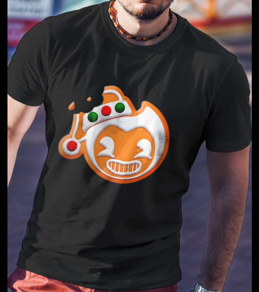 Bendy Gingerbread Christmas Cookie Bite T-Shirt