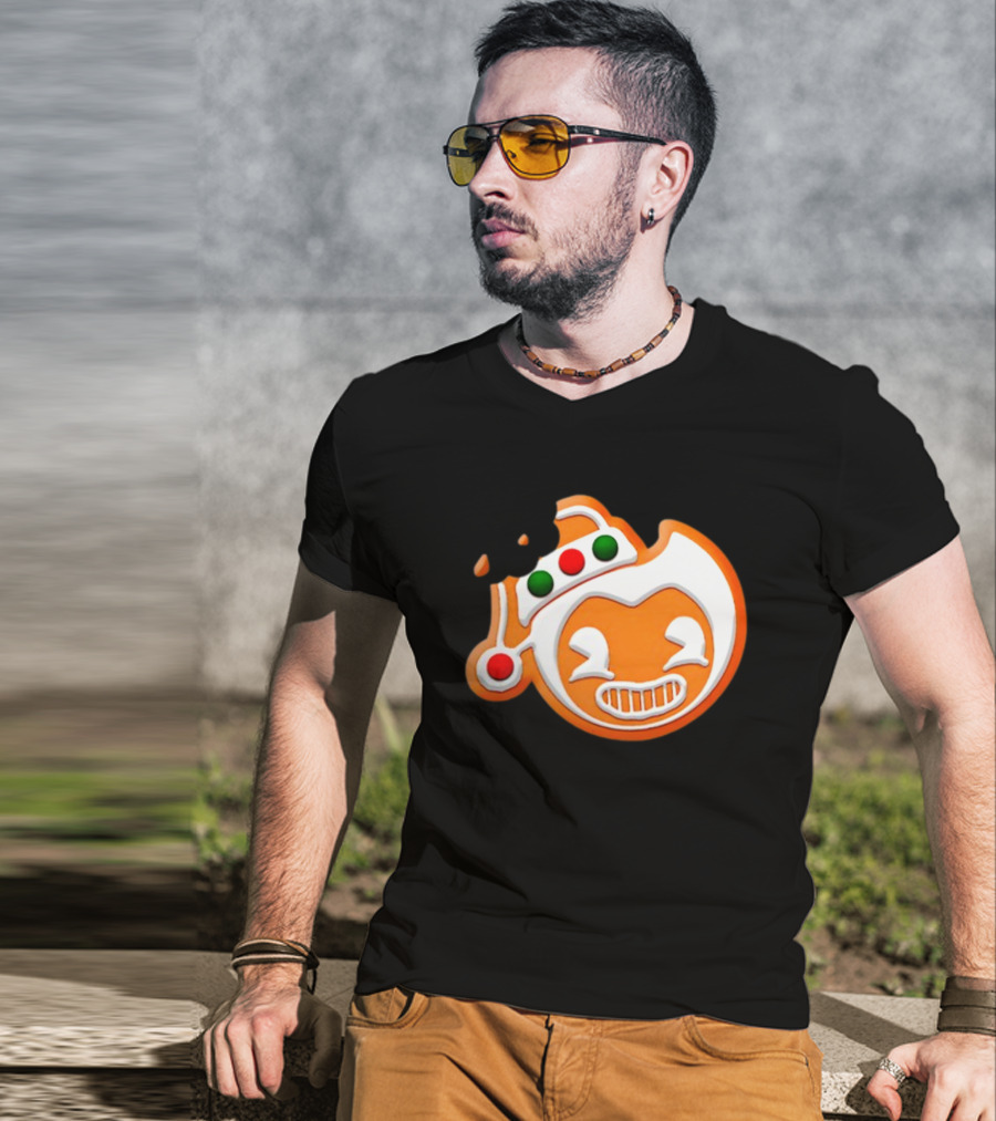 Bendy Gingerbread Christmas Cookie Bite T-Shirt