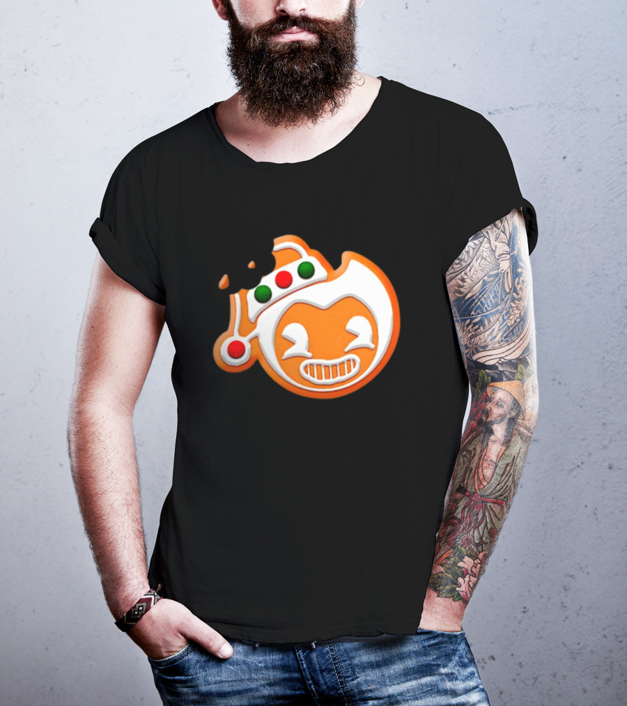 Bendy Gingerbread Christmas Cookie Bite T-Shirt