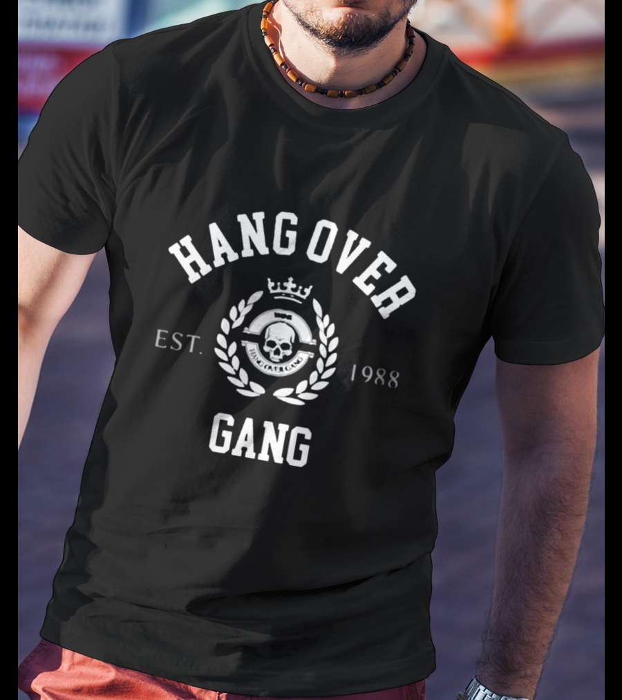 Hang Over Gang Est. 1988 Skull Crest Emblem T-Shirt
