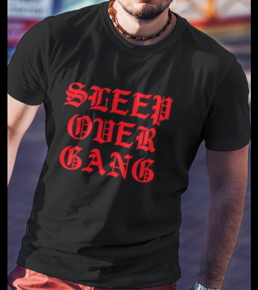 Sleep Over Gang Gothic Font Pajama Party T-Shirt