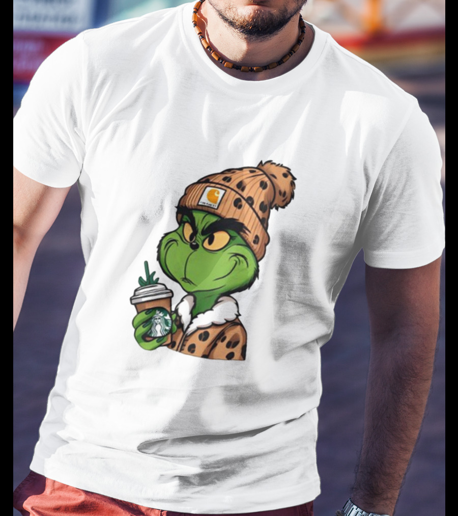 The Grinch Carhartt Beanie Starbucks Christmas T-Shirt