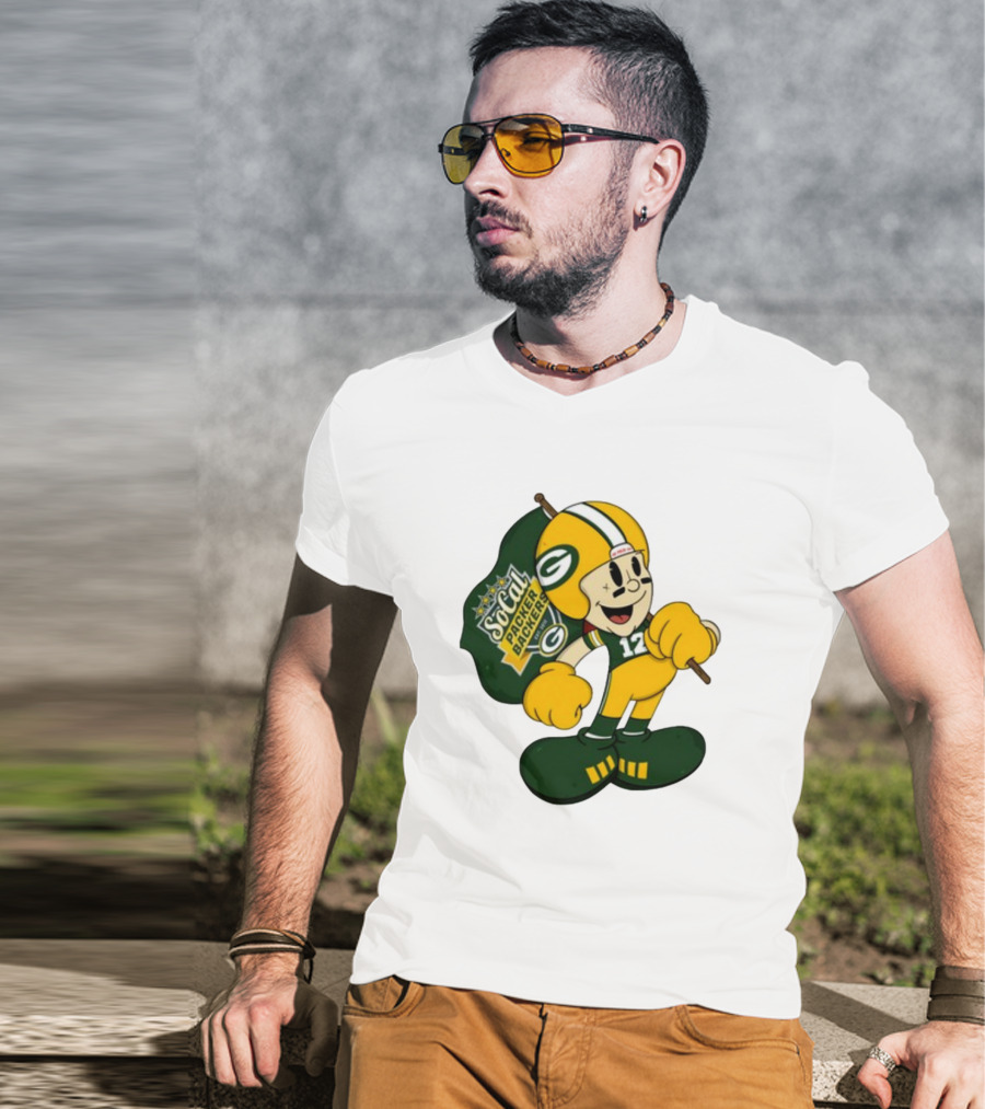 Socal Packer Backers 12 Retro Cartoon Football Character T-Shirt