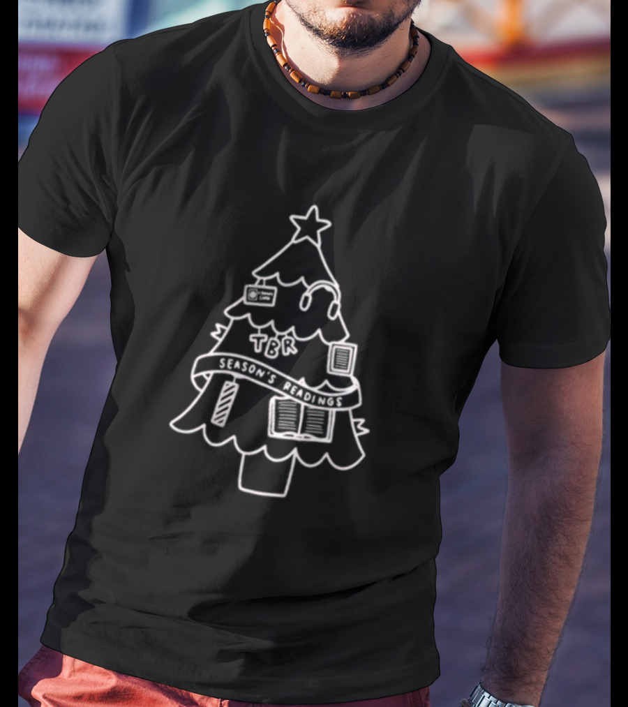 Season's Readings TBR Christmas Tree Book Stack T-Shirt