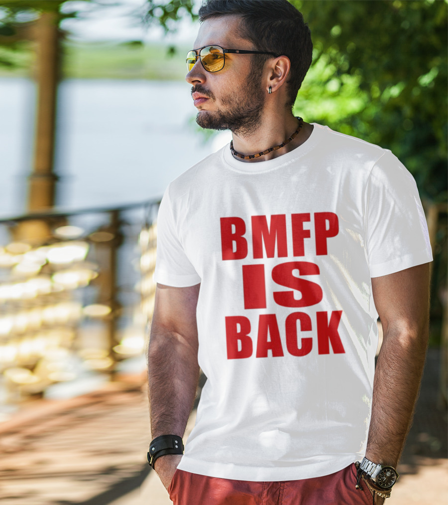 John Nabors BMFP Is Back Text In Bold Red T-Shirt
