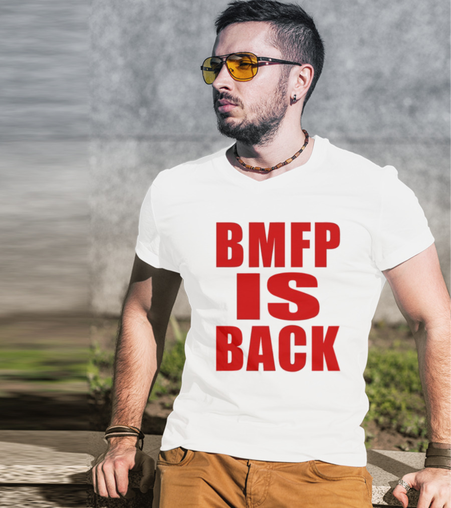 John Nabors BMFP Is Back Text In Bold Red T-Shirt