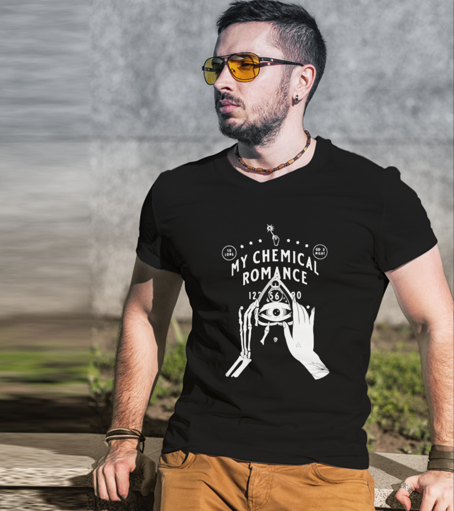 My Chemical Romance Spirit Board So Long Good Night Skeleton Hand Eye T-Shirt