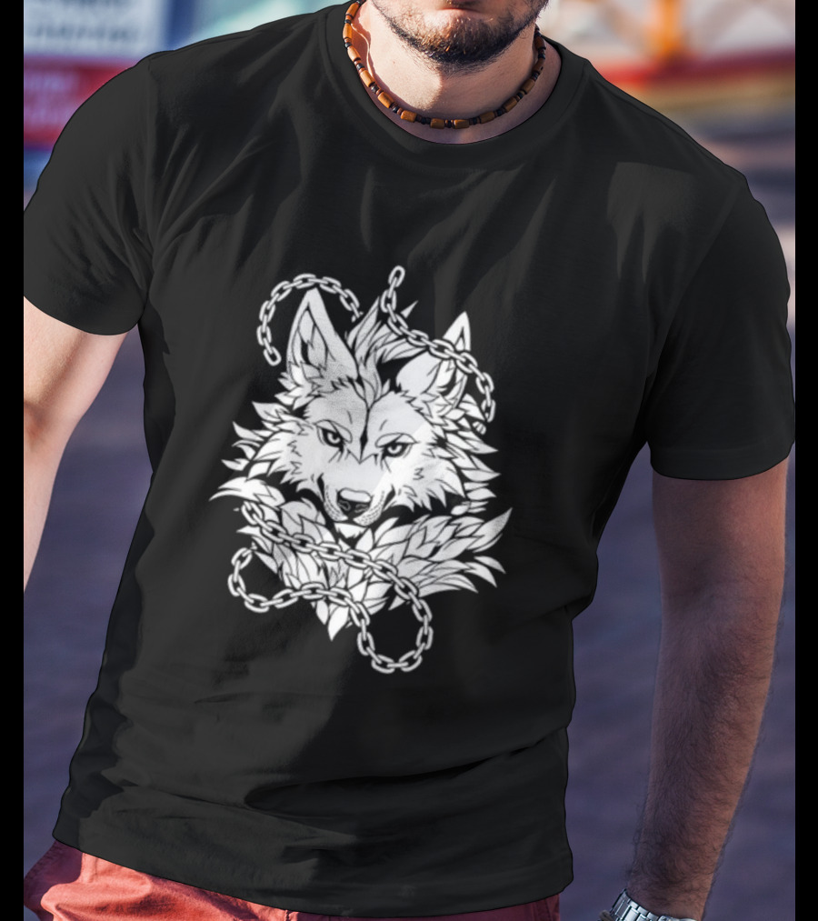 Wolf Head Enclosed By Chains T-Shirt