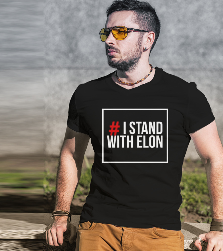 Alphafox78 # I Stand With Elon Hash Symbol T-Shirt