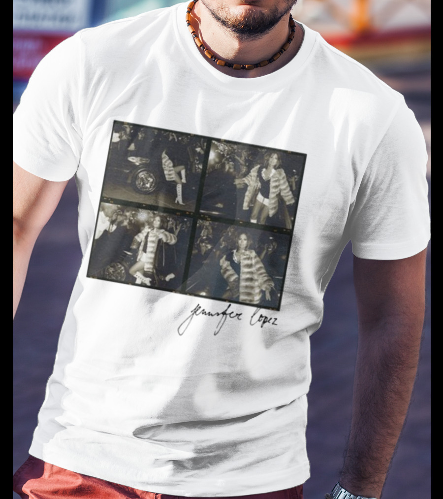Jennifer Lopez Photo Collage With Signature T-Shirt