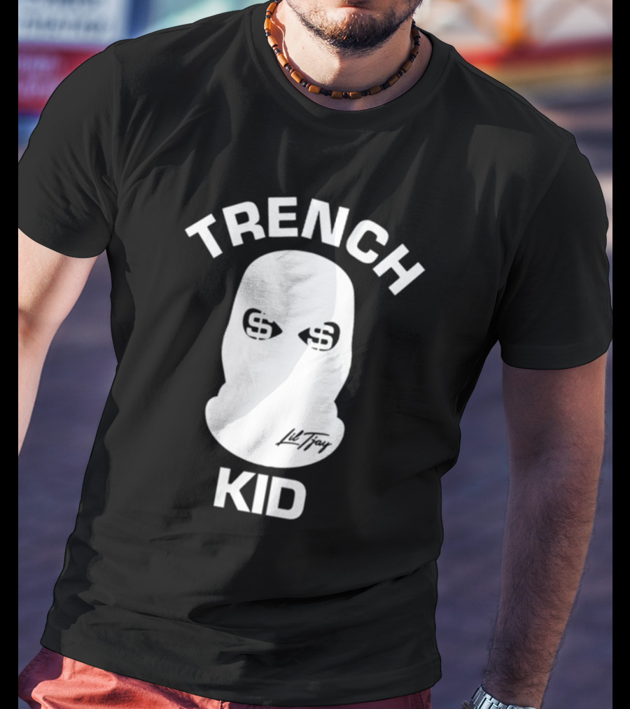 Lil Tray Trench Kid Balaclava Money Eyes T-Shirt