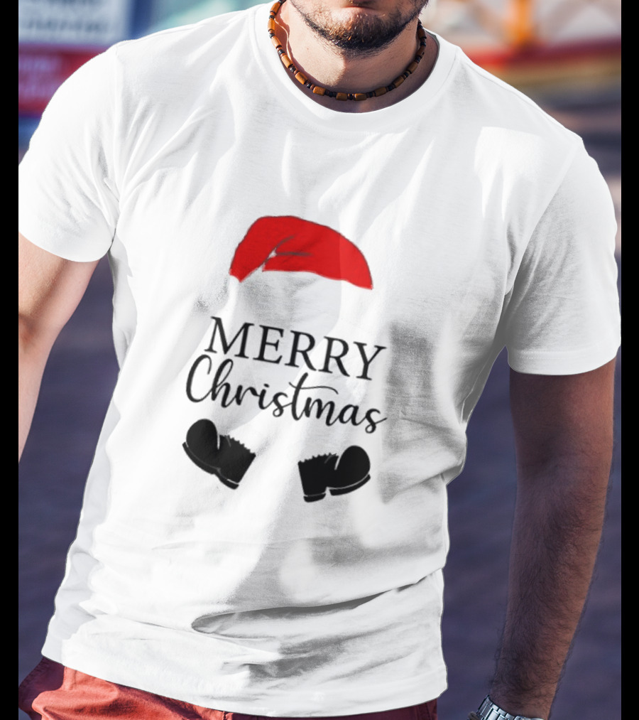 Merry Christmas Svg Santa Hat And Boots Softstyle V-Neck T-Shirt